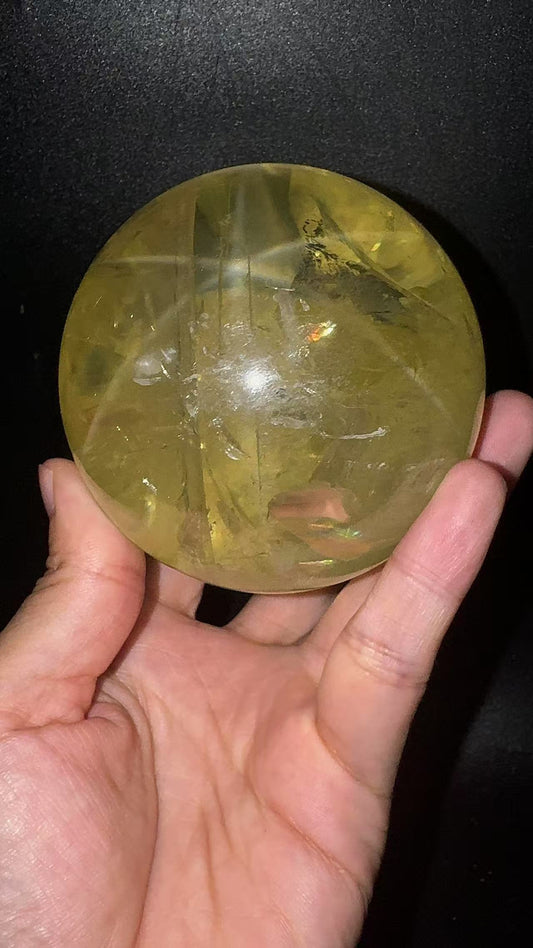 A00222 Rare natural highest quality six star galaxy Asai white amazing rainbow layer citrine sphere