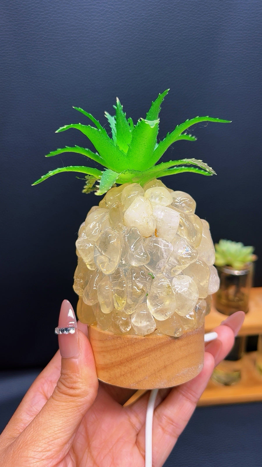 5A 170G LED HANDMADE Pineappie BEDSIDE LAMP DIY DESIGN carving piece