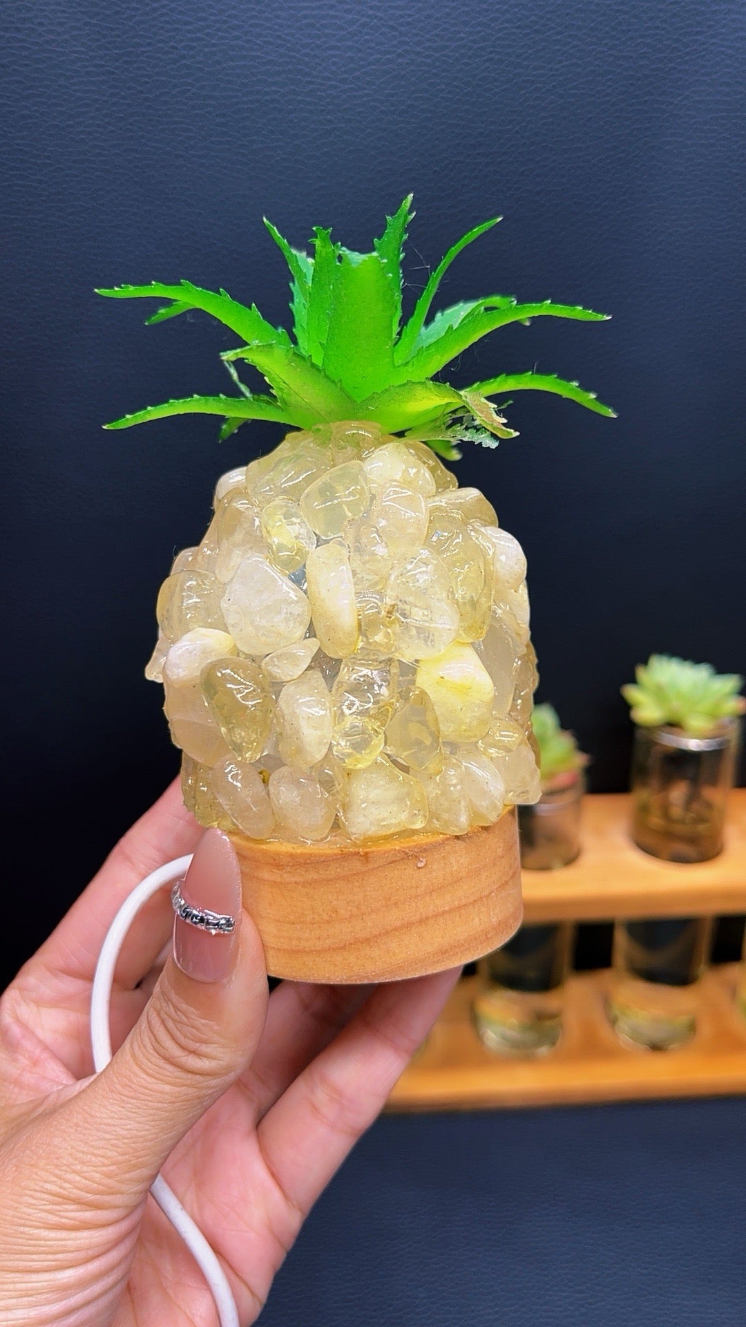 5A 170G LED HANDMADE Pineappie BEDSIDE LAMP DIY DESIGN carving piece