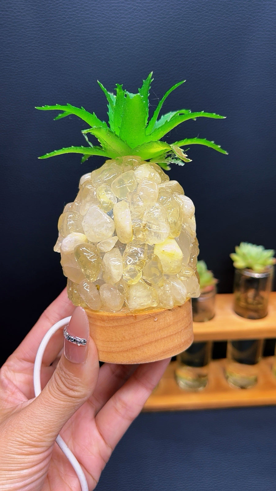 5A 170G LED HANDMADE Pineappie BEDSIDE LAMP DIY DESIGN carving piece