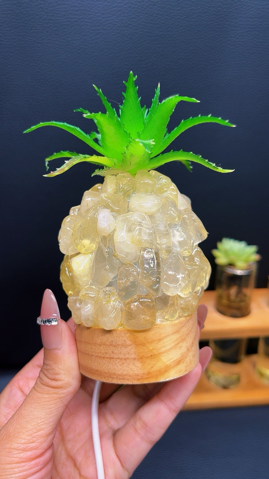 5A 170G LED HANDMADE Pineappie BEDSIDE LAMP DIY DESIGN carving piece