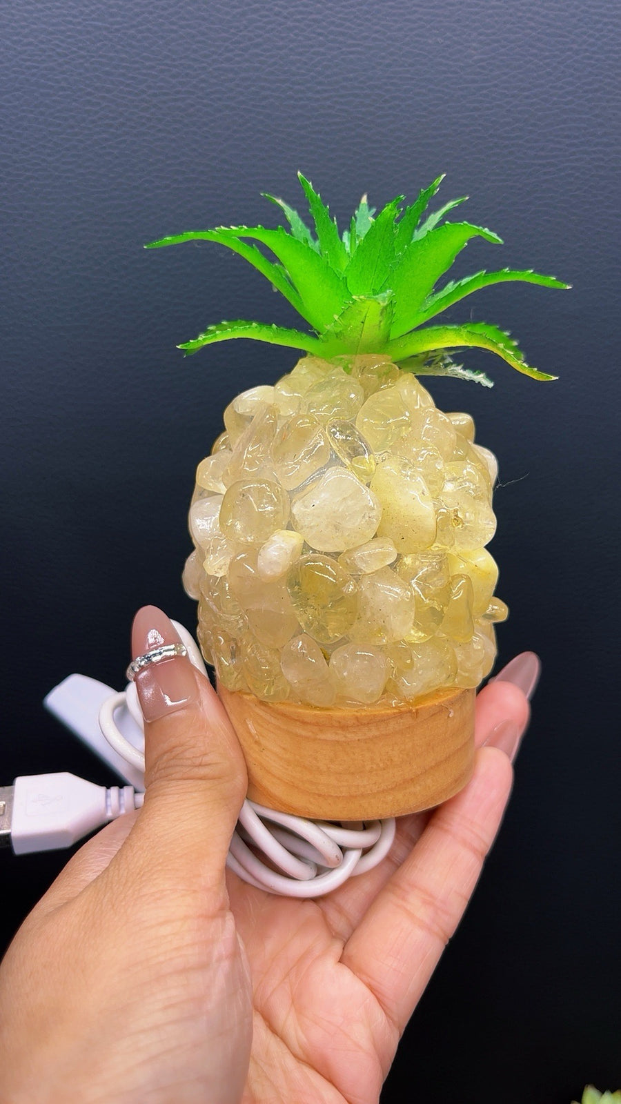 5A 170G LED HANDMADE Pineappie BEDSIDE LAMP DIY DESIGN carving piece