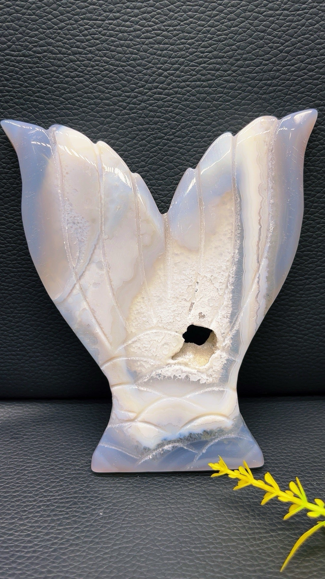 5A 160G Natural Fish tail Agate Crystal Hand-Carved MERMAID tail druzy agate pc