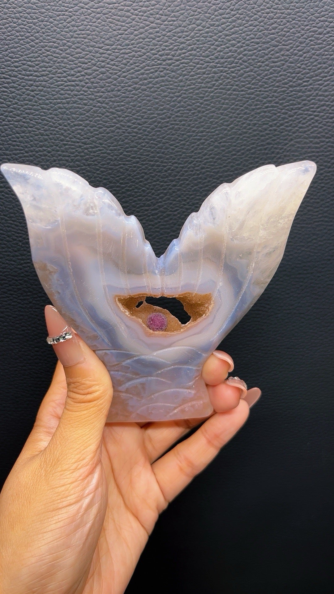 5A 160G Natural Fish tail Agate Crystal Hand-Carved MERMAID tail druzy agate pc