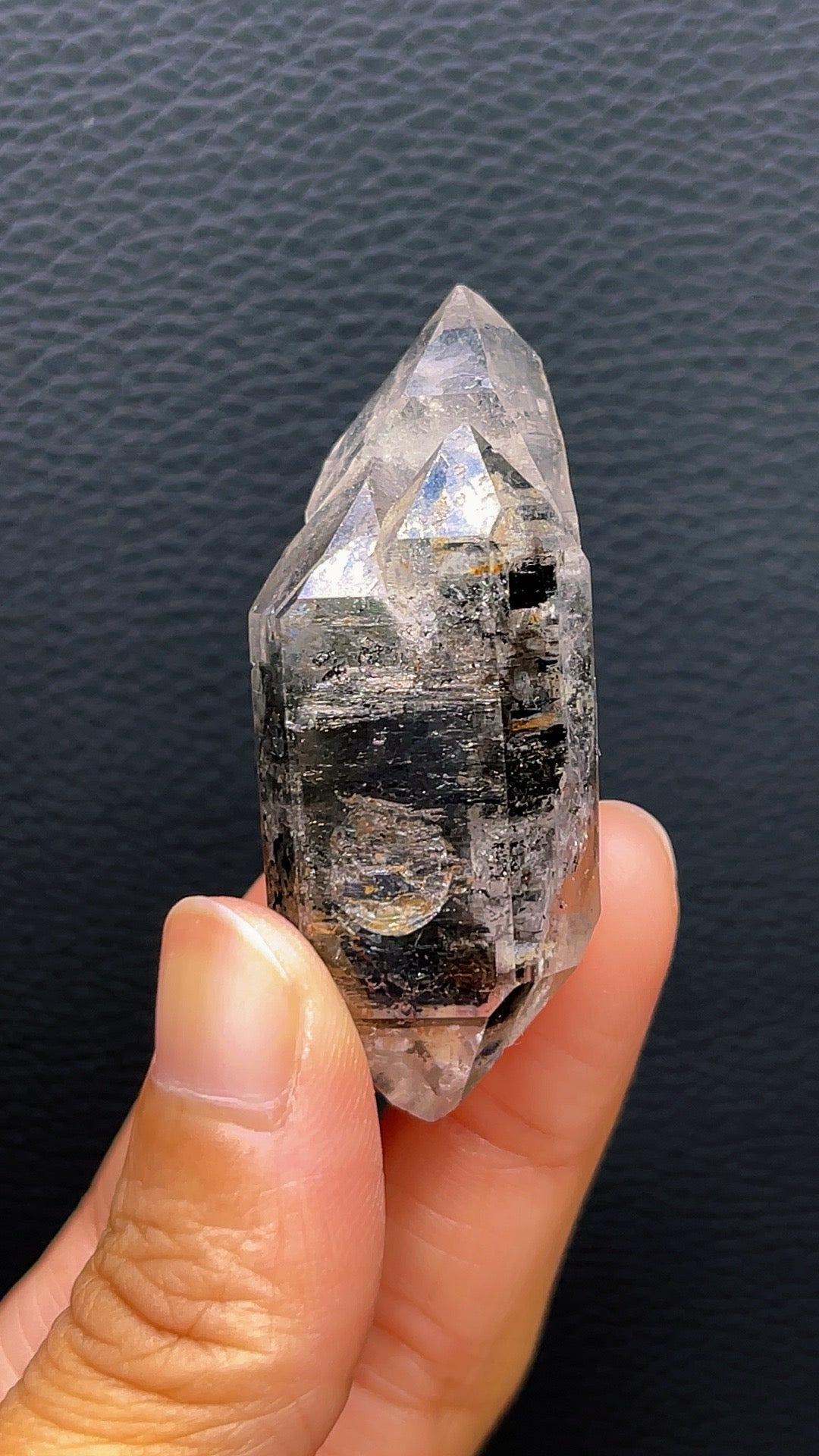 5A 28G Natural CATHEDRAL GOTHIC ARTIST HERKIMER BLACK Double Point SPECIMEN
