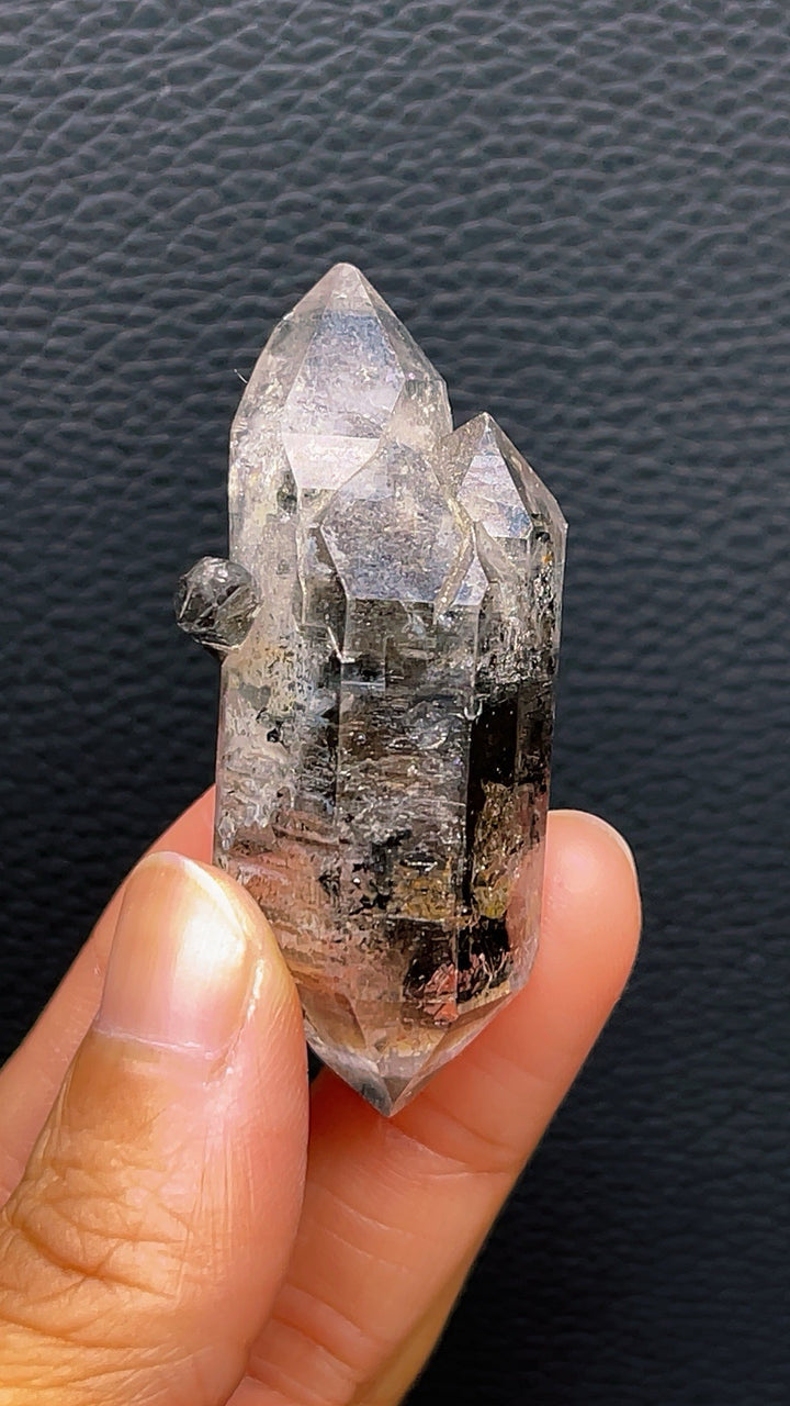 5A 28G Natural CATHEDRAL GOTHIC ARTIST HERKIMER BLACK Double Point SPECIMEN