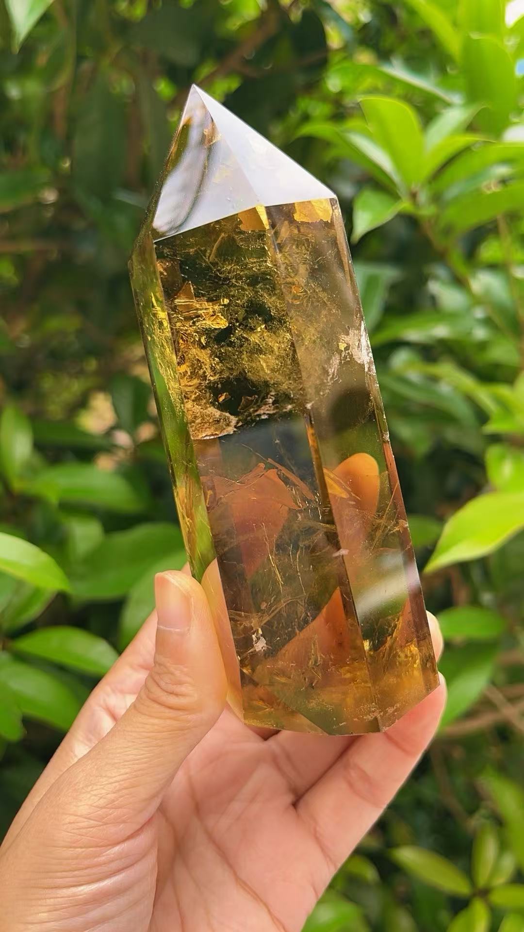 5A 400G Quartz in quartz phanto Citrine obelisk energy column Reiki healing