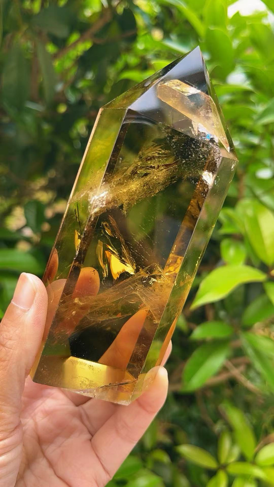 5A 400G Quartz in quartz phanto Citrine obelisk energy column Reiki healing
