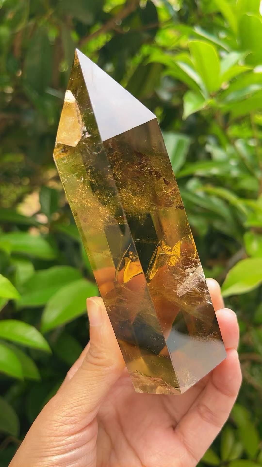 5A 400G Quartz in quartz phanto Citrine obelisk energy column Reiki healing