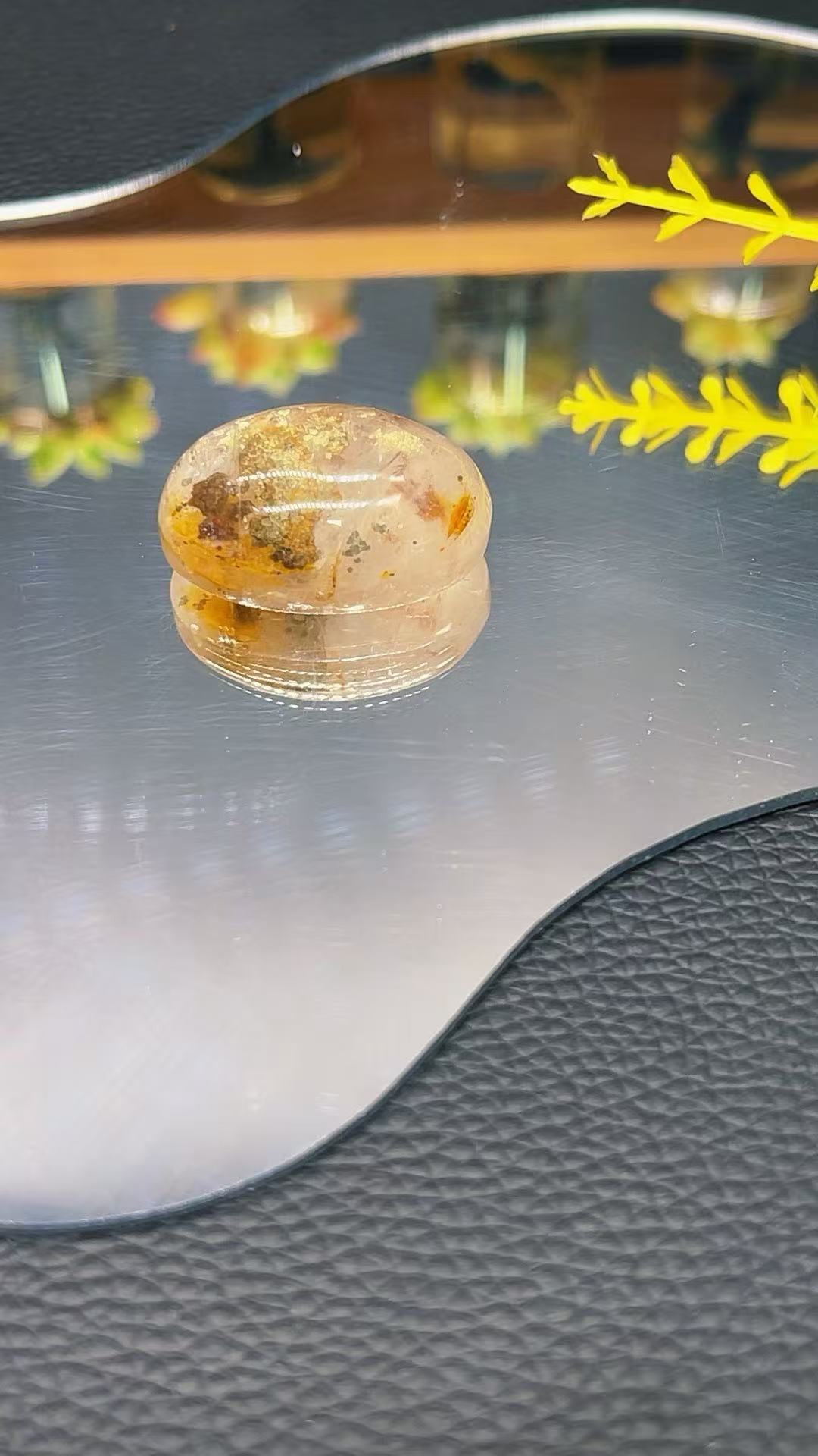 5A  15G   Golden healer  dentric tree flower pyrite crystal pendant rings