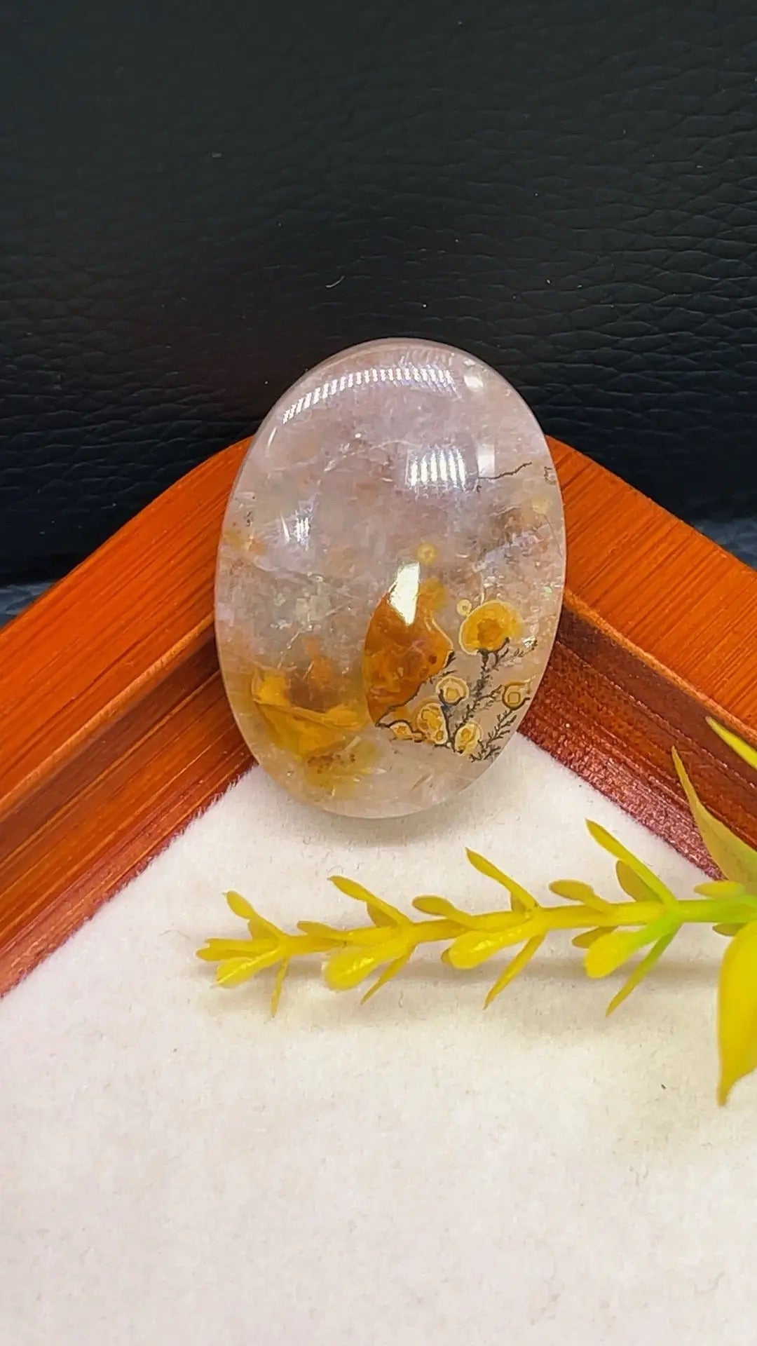 5A  15G   Golden healer  dentric tree flower pyrite crystal pendant rings