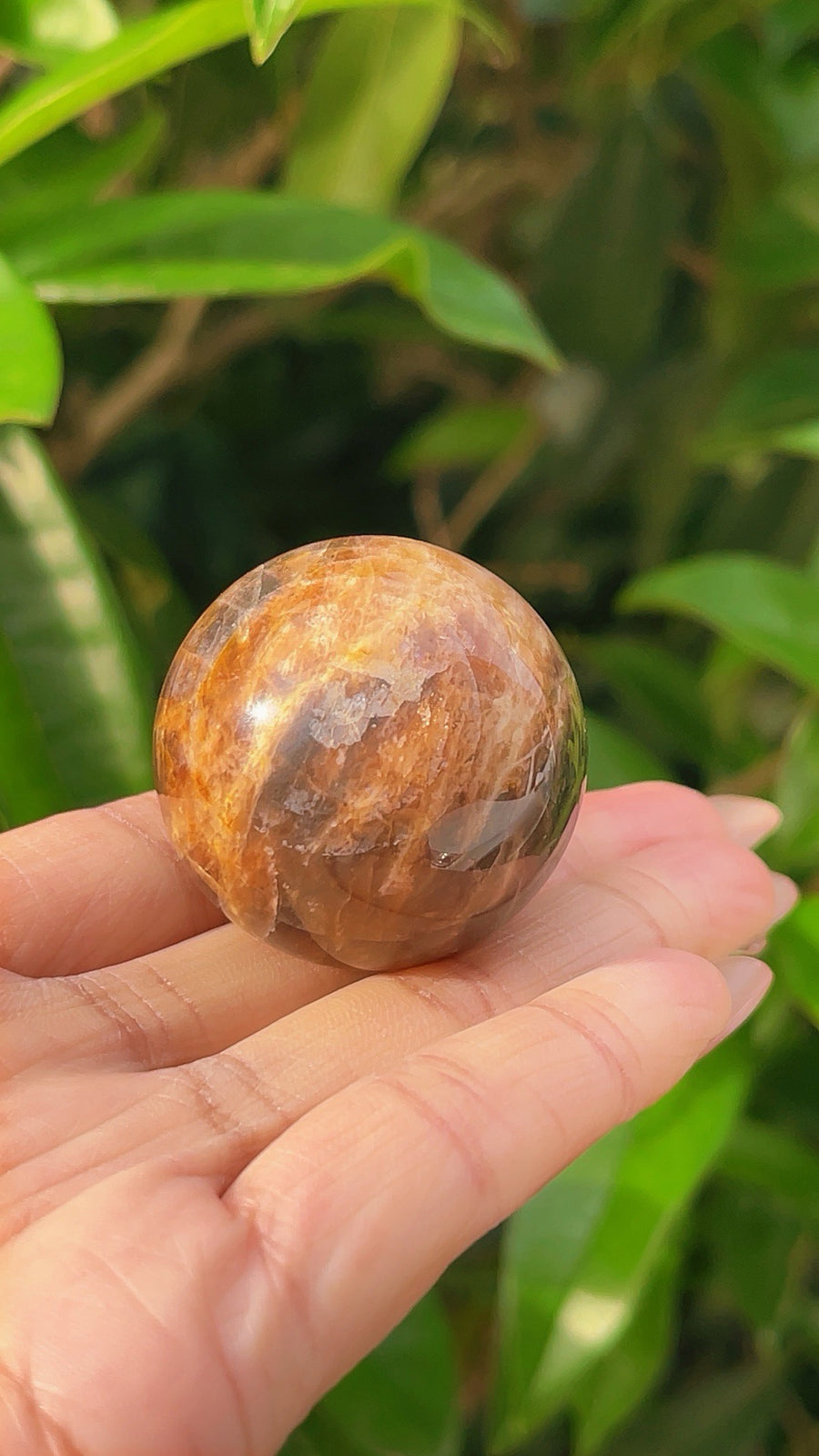 5A  60G  Black rhombus strong rainbow gothic moonstone sphere!