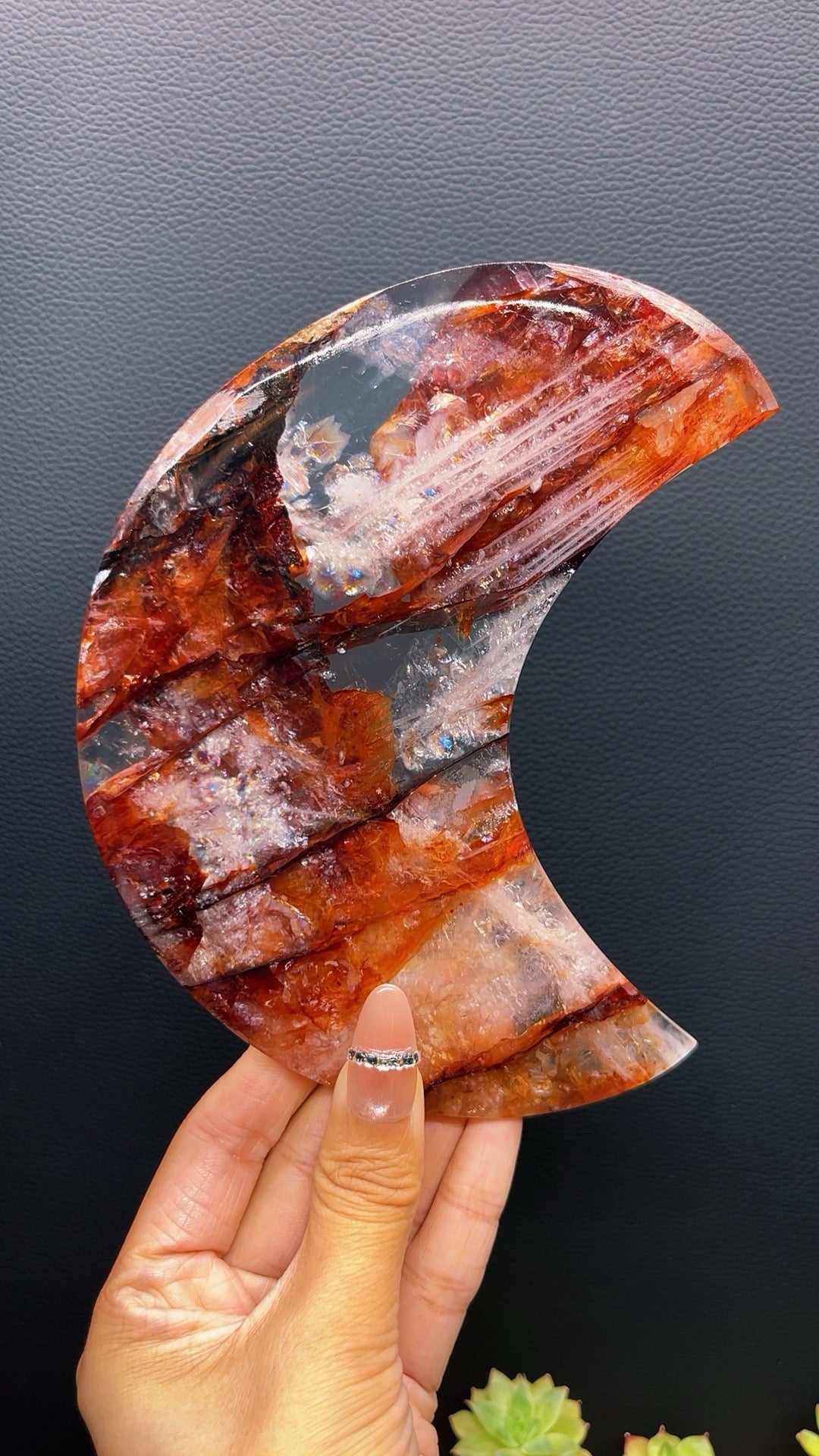 5A  300G natural Stunning amazing rainbow  Fire quartz  moon healing reiki