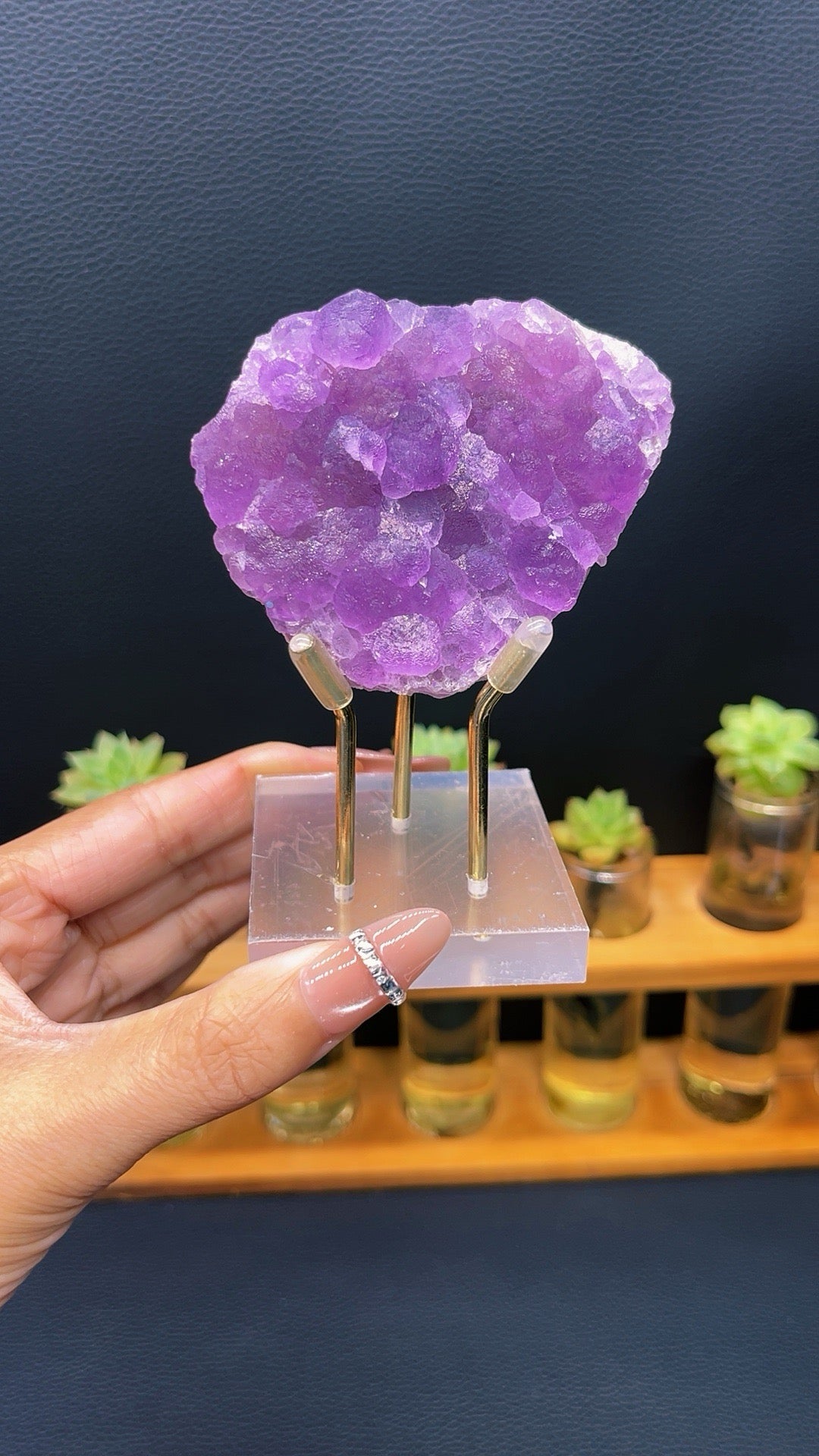 5A  120GExquisite Natural Purple Edge Cubic Fluorite Crystal Specimen | Guizhou