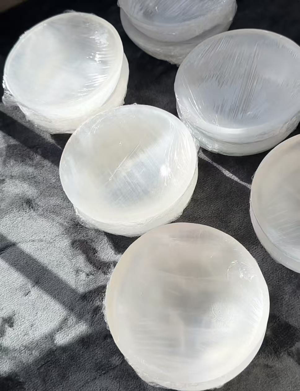 300g selenite bowl cat eye flash purely clear reiki healing clean