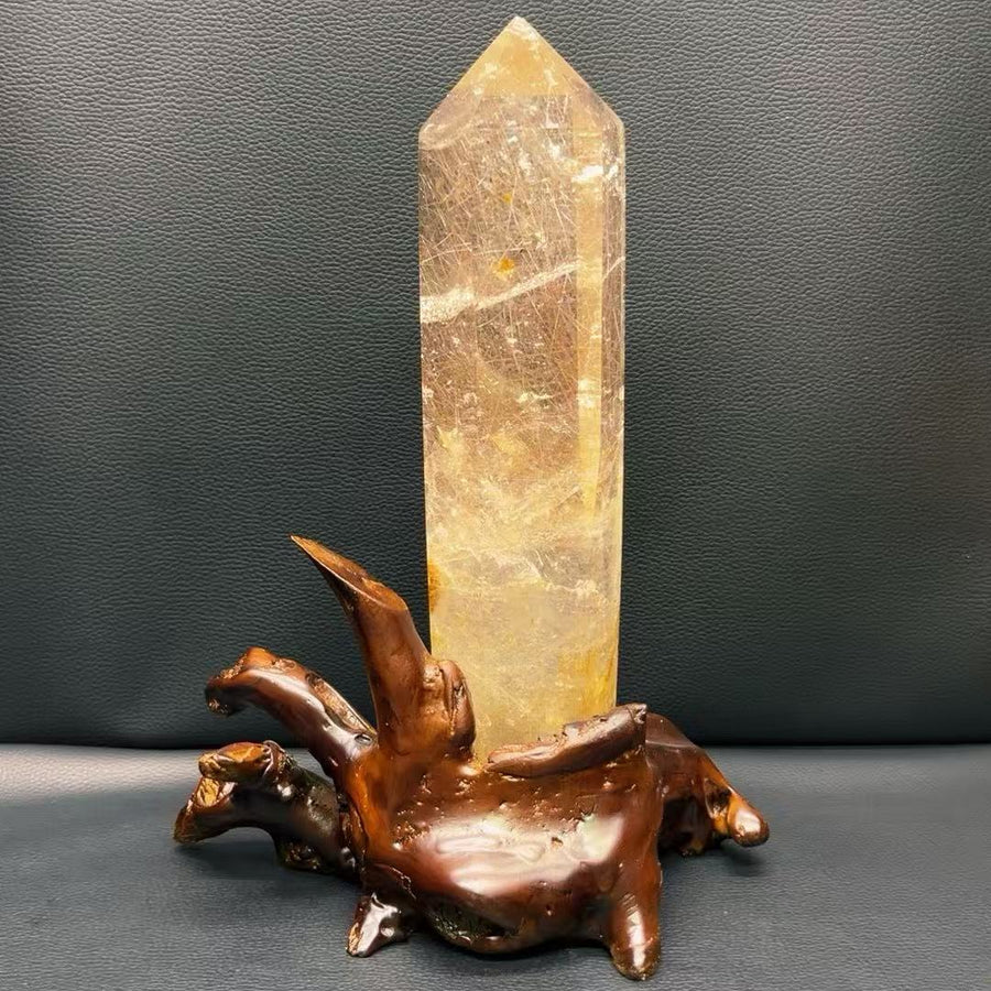 5A  2320G    Sparkling Rutilated Quartz Crystal Pillar Ornament
