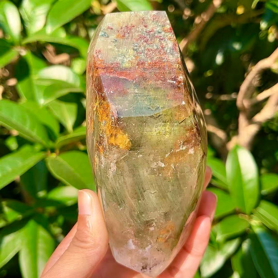 5A 270G  Freeform Natural Green Phantom Quartz Decor Ornament