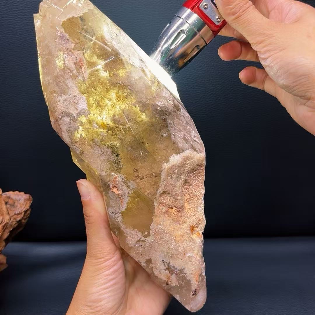5A 2600G  Irregular Crystal Ornaments, White Phantom & Smoky Quartz