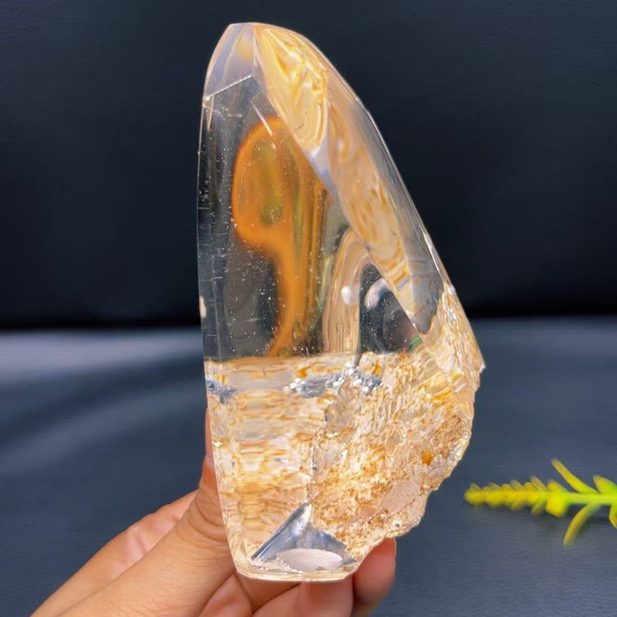 5A 650G   Sparkling Clear Quartz Gum Flower Irregular Ornament