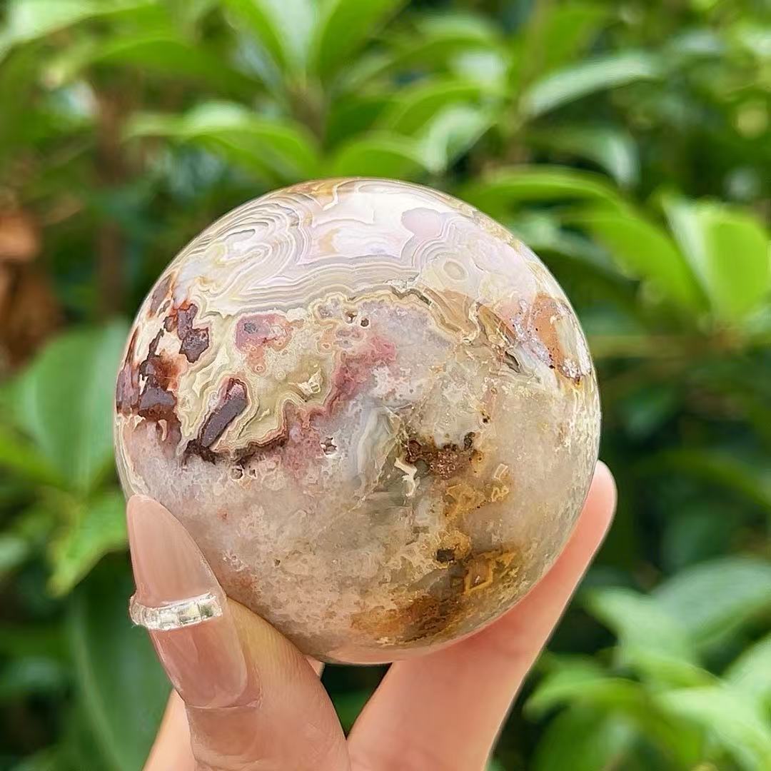 5A300G   Vivid Veined Eight-gen Ocean Jasper Orb