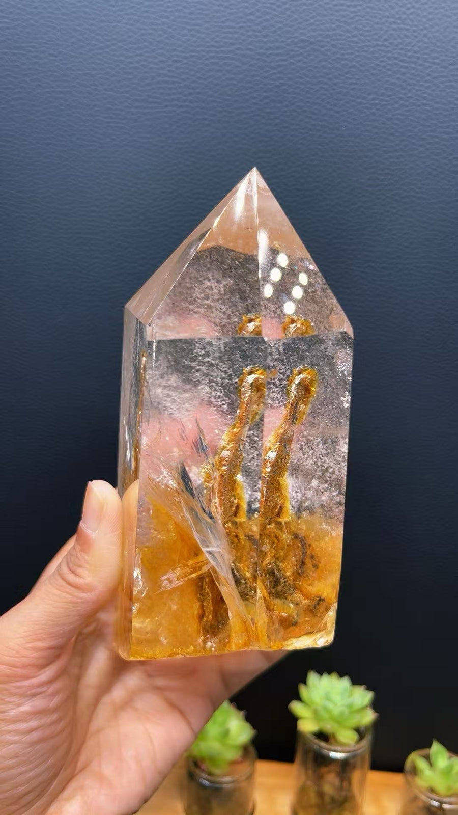 5A  740G  Yellow  phantom Quartz  Clear  Quartz