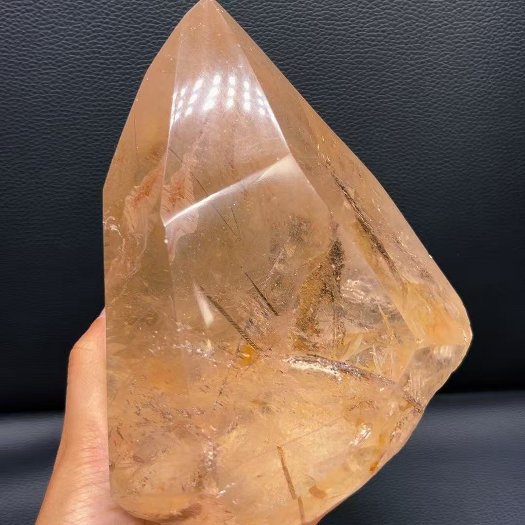 5A 3100G  Lrregular Large Garden Quartz and  Black Rutilated Quartz