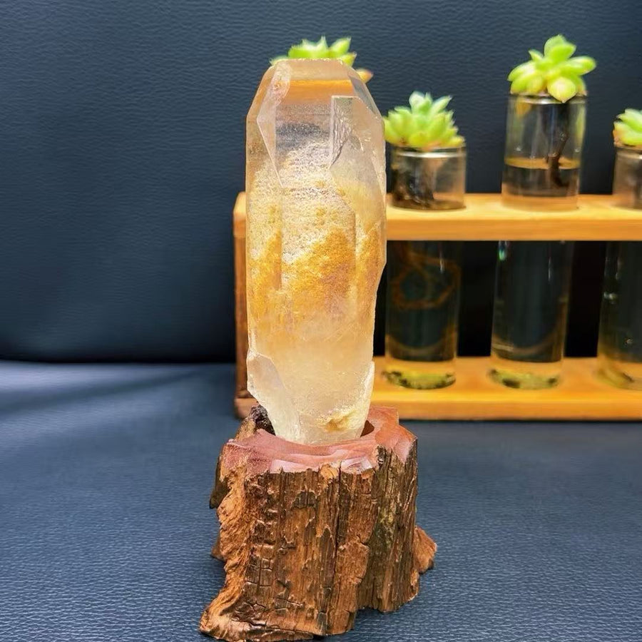 5A 240G  Himalayan White Phantom & Yellow Phantom Crystal Pillars