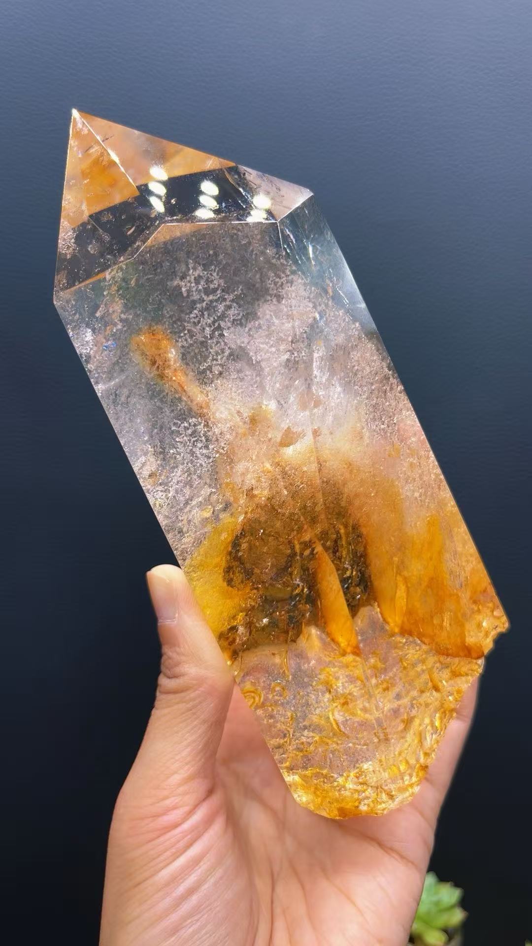 5A  740G  Yellow  phantom Quartz  Clear  Quartz