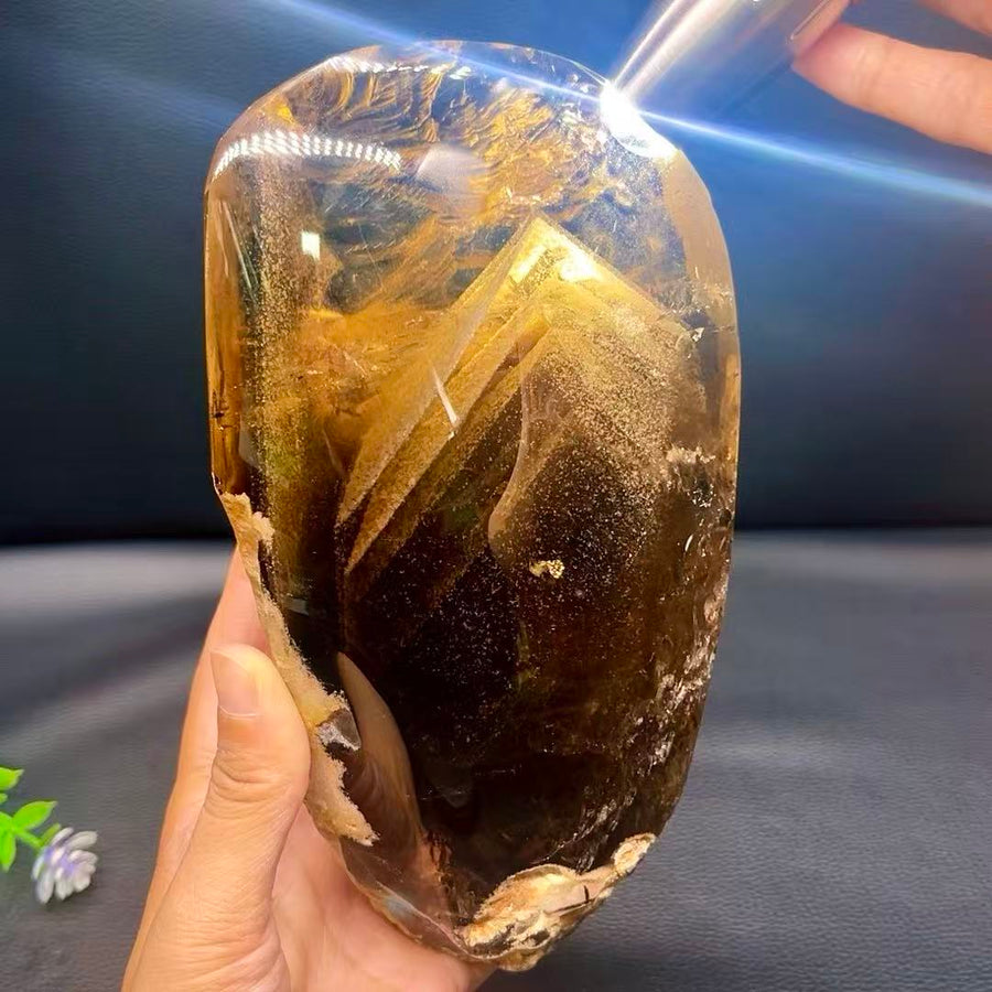 5A 2300G   Smoky Crystal Hidden Mountain Large Ornament
