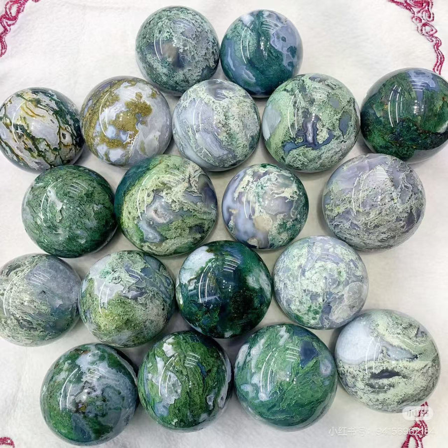 5A 300G    Natural  Aquatie plant  Agate sphere