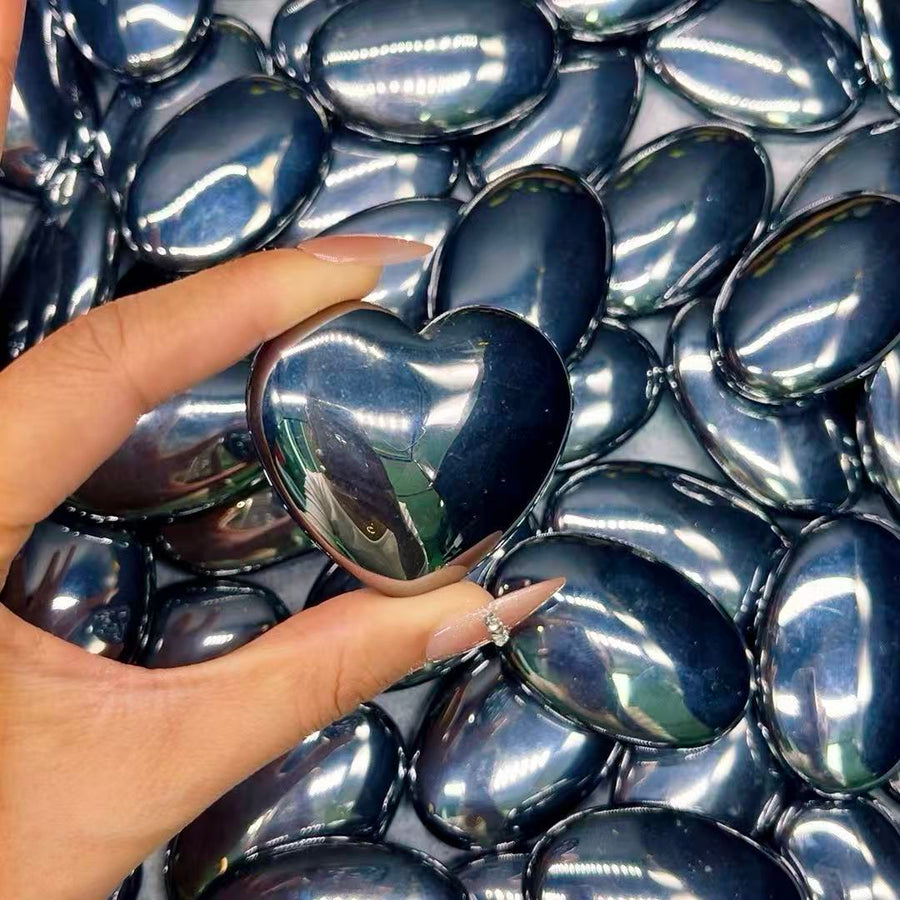 5A 45G   Terahertz Stone Heart Palm stone