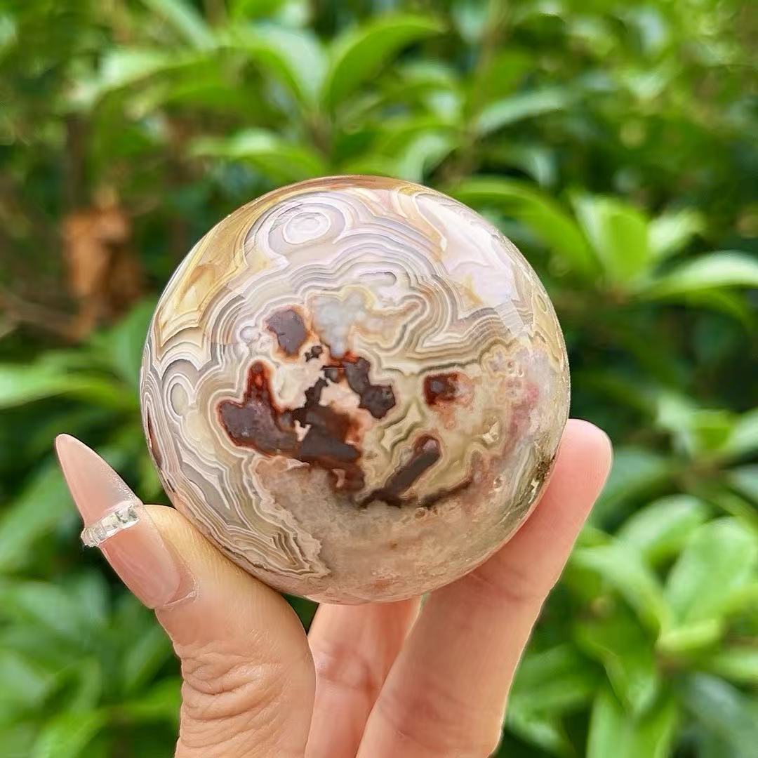 5A300G   Vivid Veined Eight-gen Ocean Jasper Orb