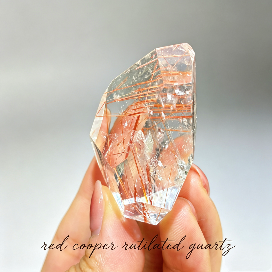 50g AAA Natural GOLDEN Copper Rutile Quartz Freeform Rutilated Quartz Crystal Specimen