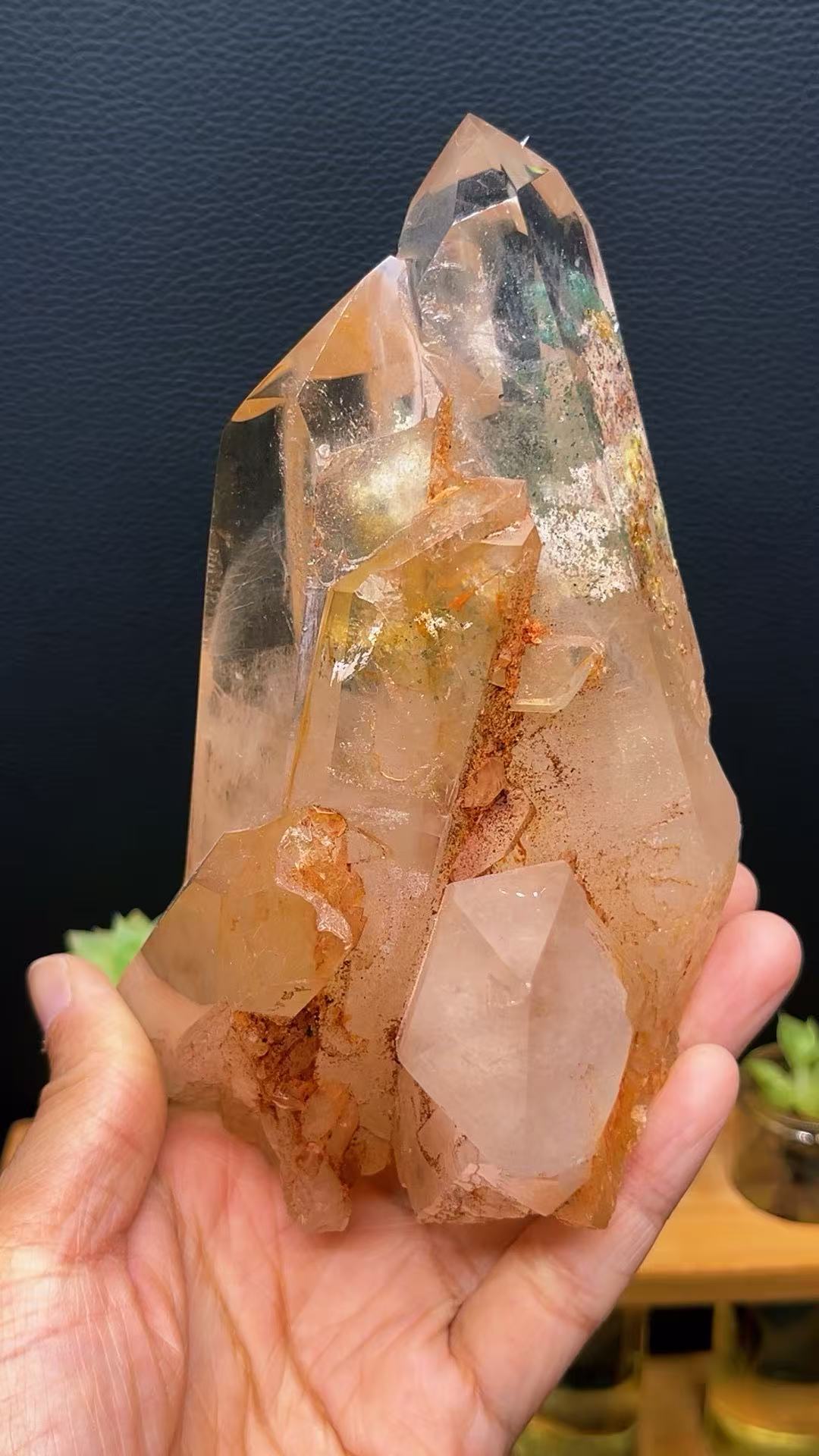 5A 1160G   Green Quartz Golden healer  Crystal Cluster