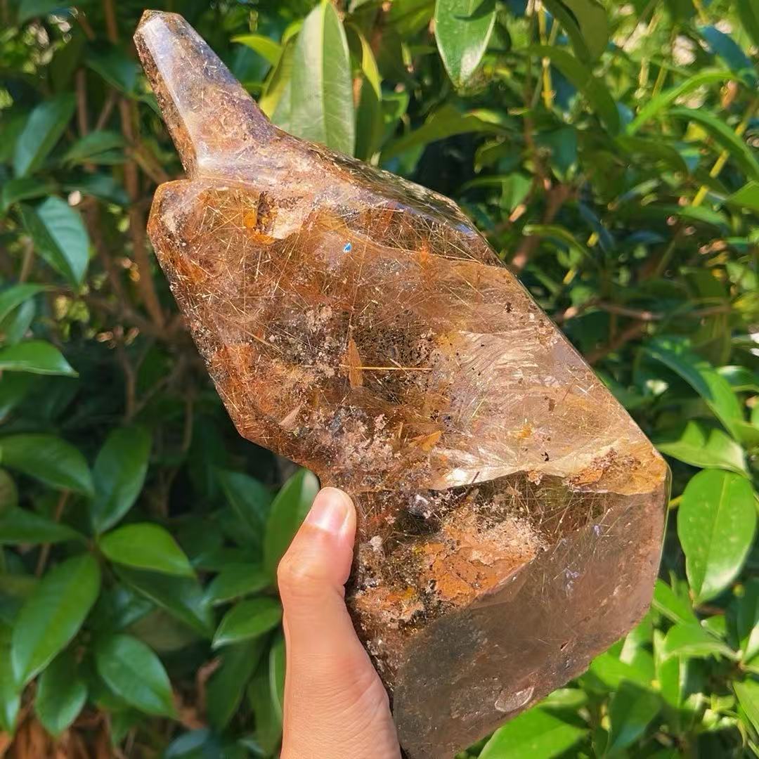 5A 2500G    Natural  Golden Rutilated Quartz Large Display