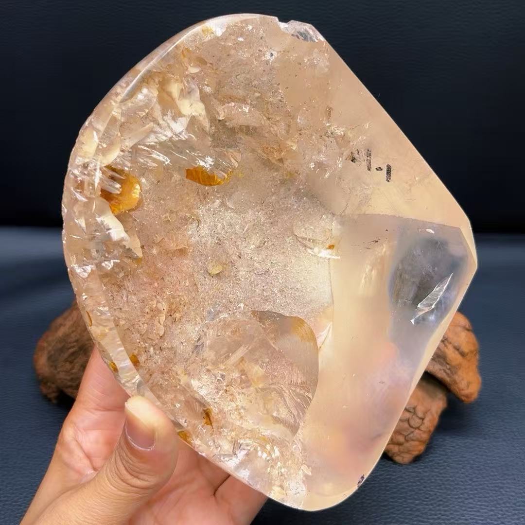 5A 1800G   Sparkling Clear Quartz Gum Flower Irregular Ornament