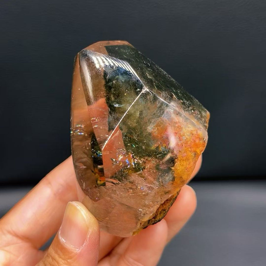 5A 270G  Lrregular Green  Phantom  Quartz Ornanment