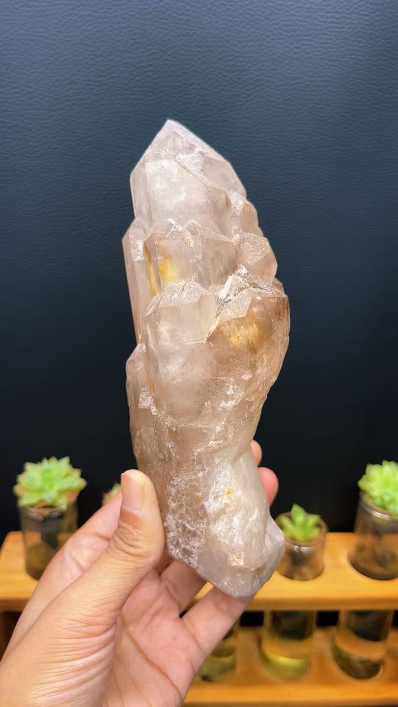 5A  900 G   Smoky  Quartz Elestial   Quartz
