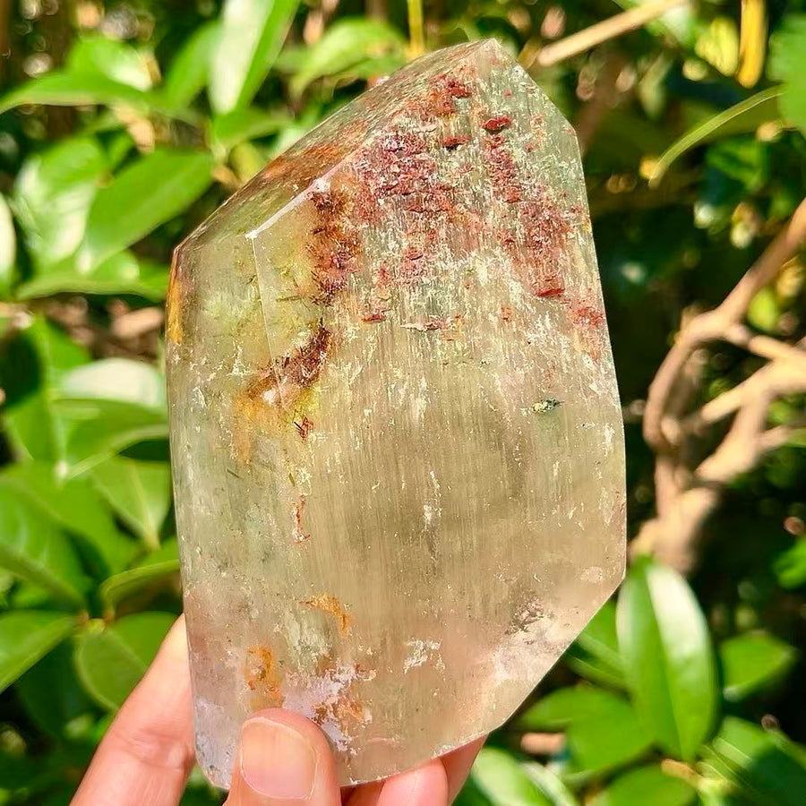 5A 270G  Freeform Natural Green Phantom Quartz Decor Ornament