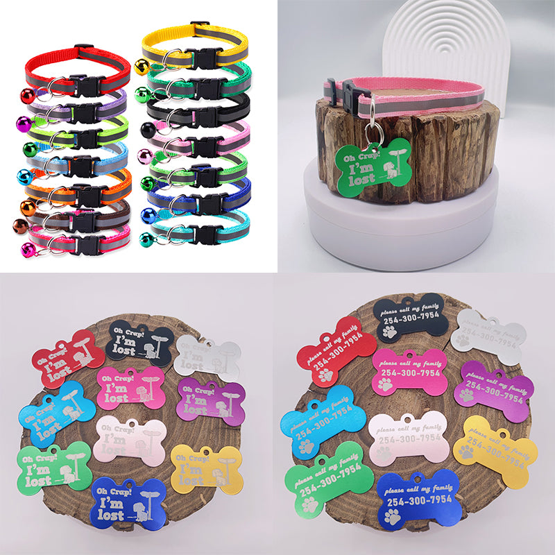 9.9 (free shipping ) Pet put a lost card collar+scutcheon The phone number is the shipping address