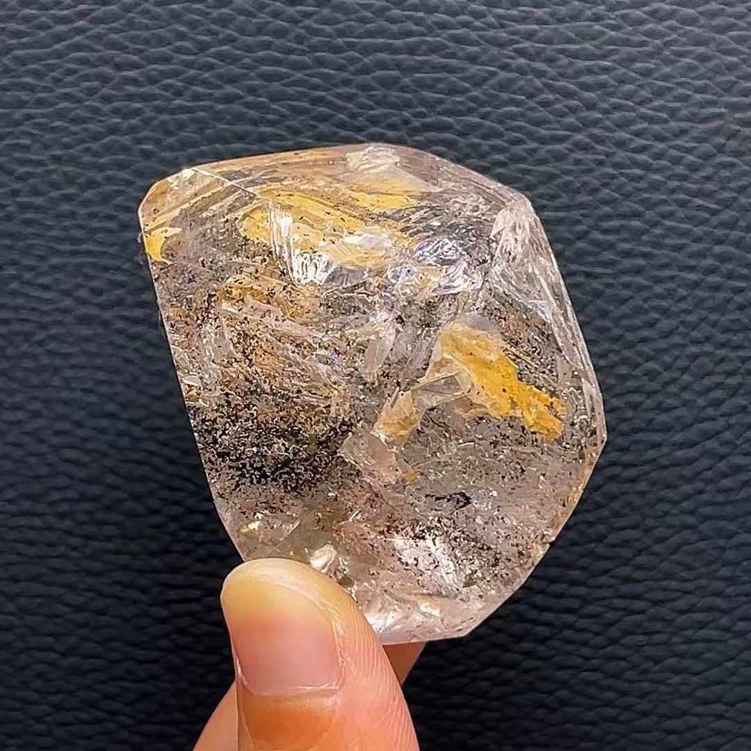 5A80G    Rare freeform specimen of black tourmaline & clear quartz