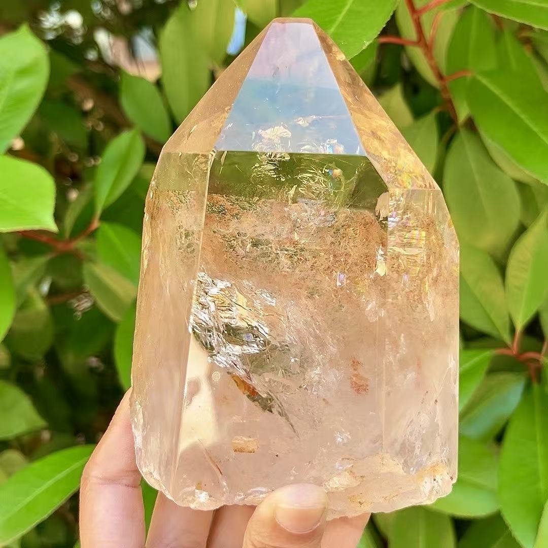 5A 1420G  Iridescent Flash Rainbow Crystal Point Decor