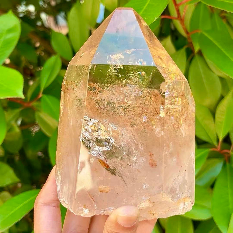 5A 1420G  Iridescent Flash Rainbow Crystal Point Decor
