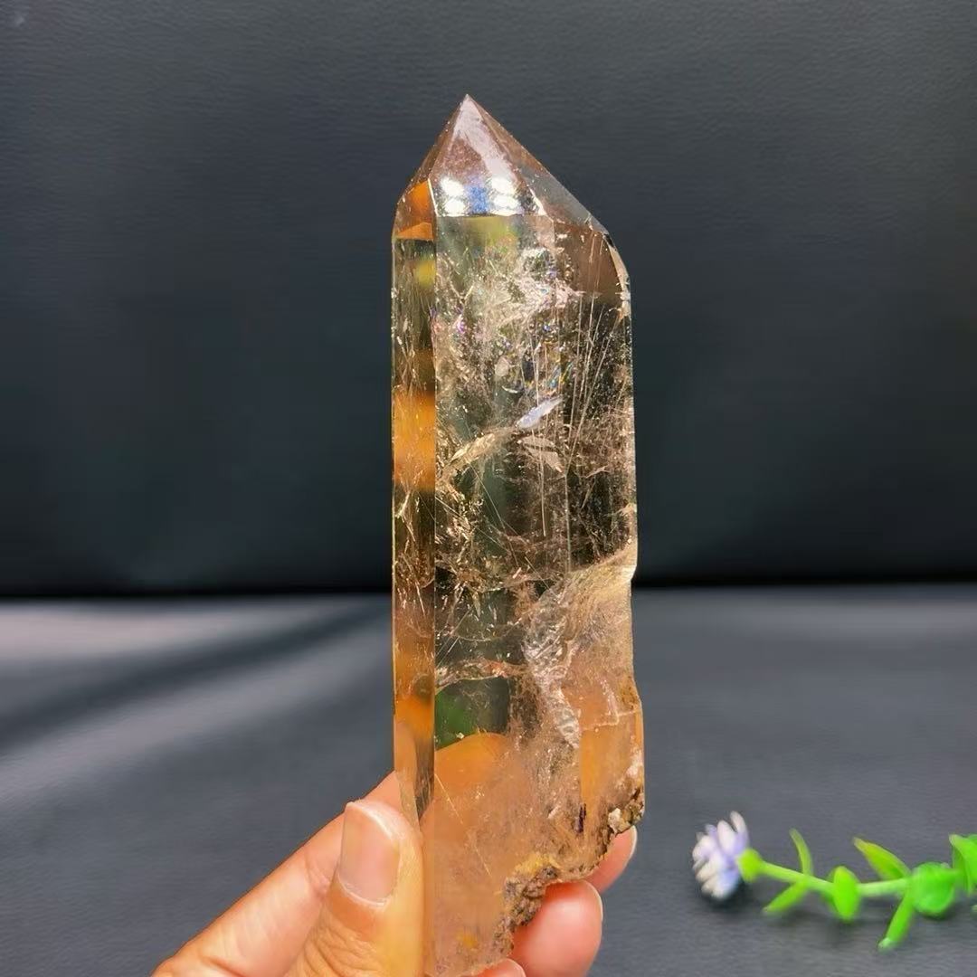 5A 350G   Rutilated Quartz & Citrine Crystal Pillar