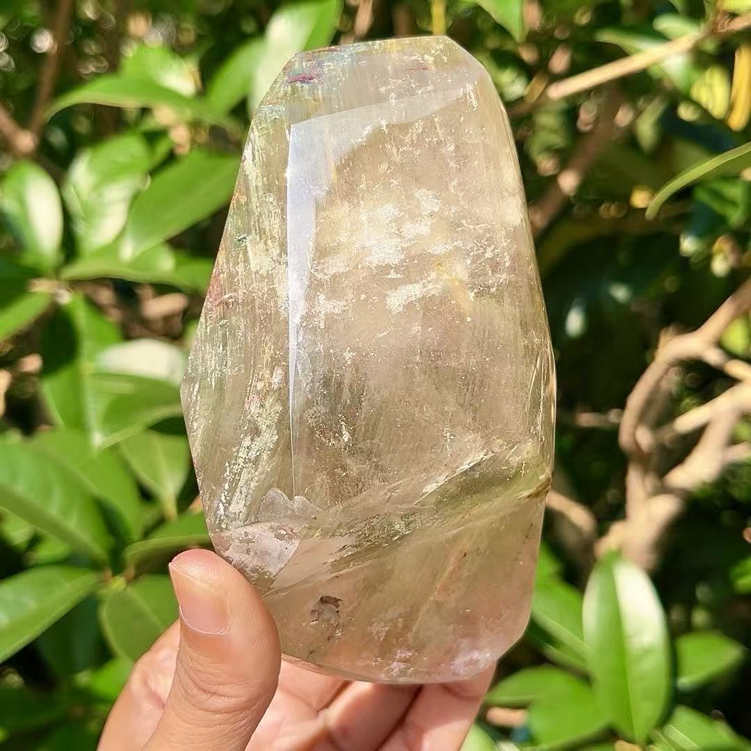5A 270G  Freeform Natural Green Phantom Quartz Decor Ornament