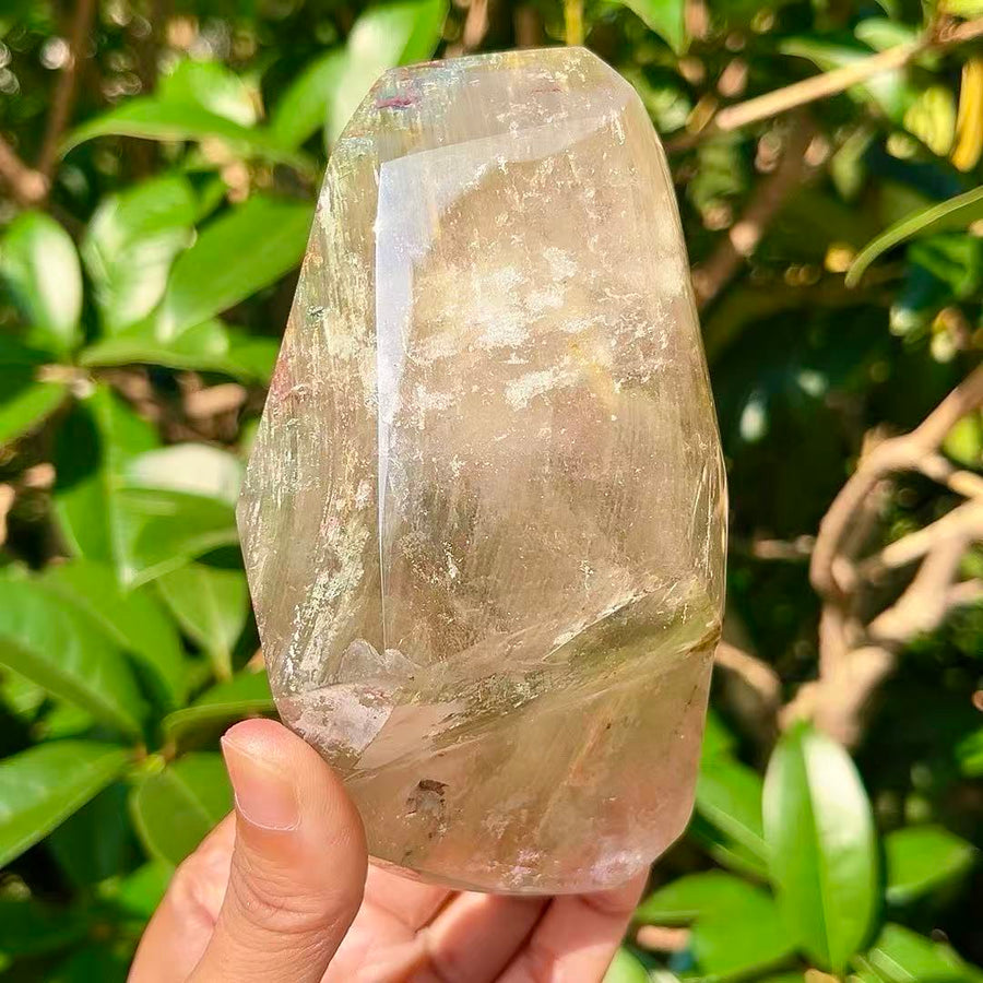 5A 270G  Freeform Natural Green Phantom Quartz Decor Ornament
