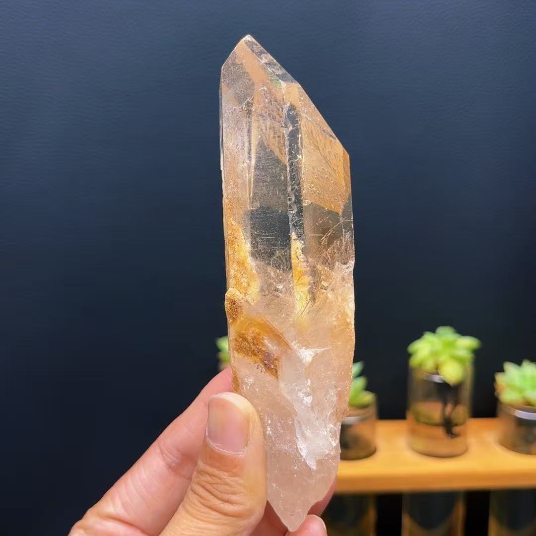 5A 240G  Himalayan White Phantom & Yellow Phantom Crystal Pillars