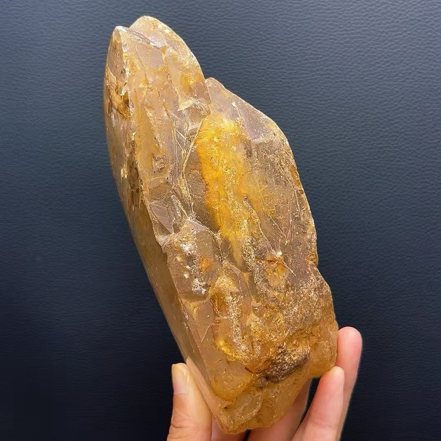 5A1420G  Warm Golden Citrine Decor with Natural White Tourmaline & Rainbow Sheen