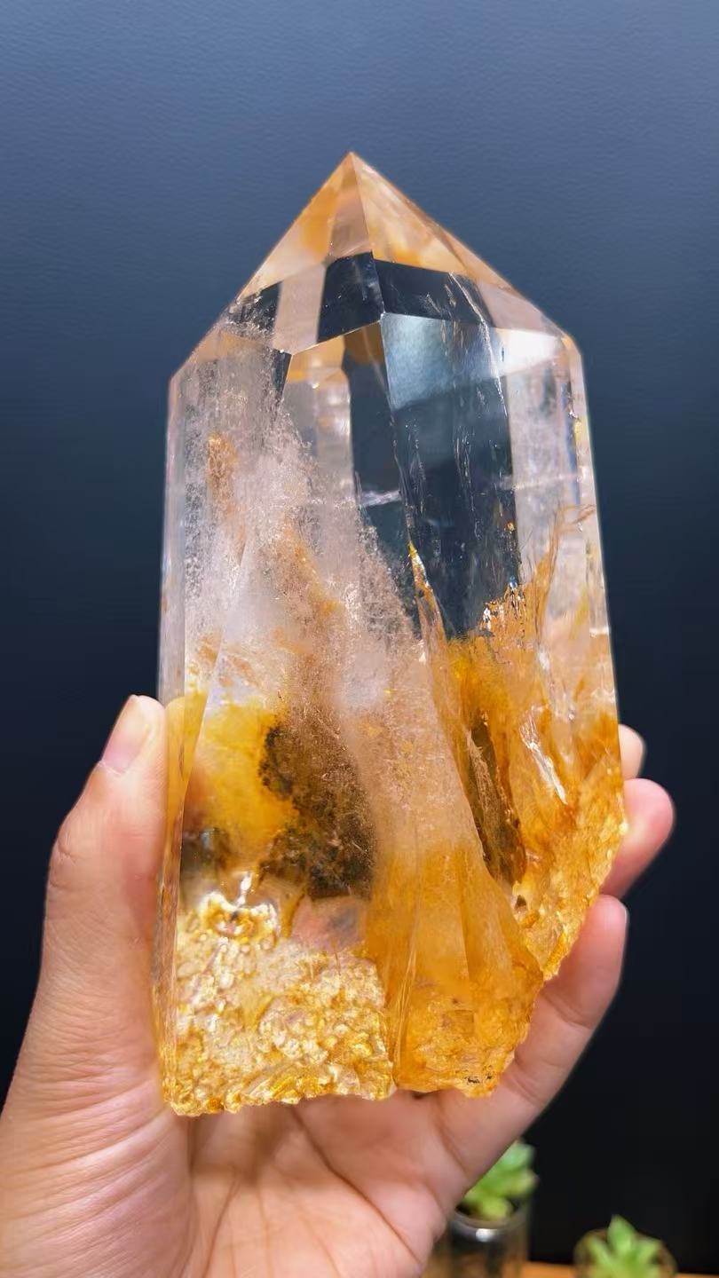 5A  740G  Yellow  phantom Quartz  Clear  Quartz