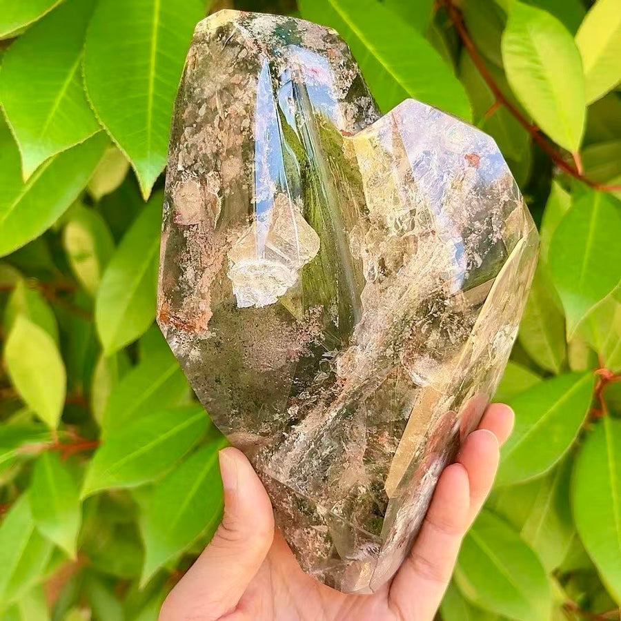 5A 1820G   Multi-color Phantom Quartz Crystal Point Ornament